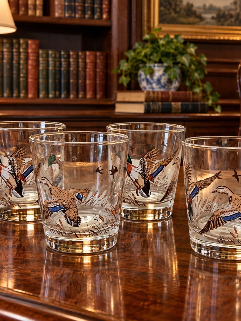 Vintage Libbey Old Fashion Glasses Set Of 4 Excellant Condition